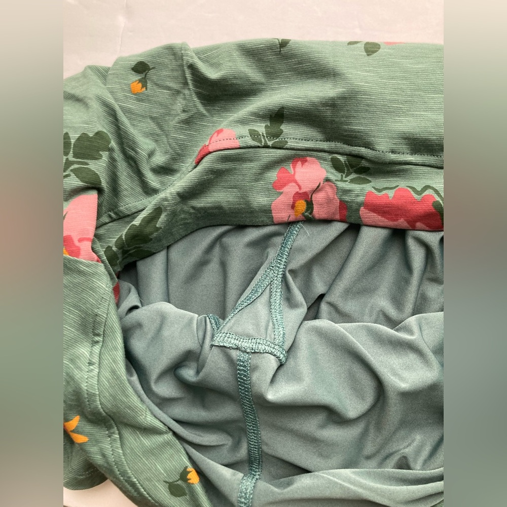 Toad & Co Womens Size M Green Pink Yellow Floral Birdie Activewear Skort Skirt - Picture 6 of 7